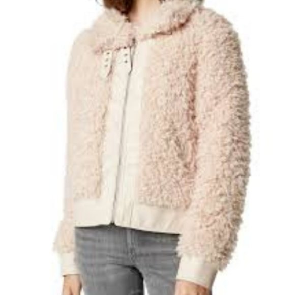 BLANKNYC Women's Curly Faux Shearling Full Zip